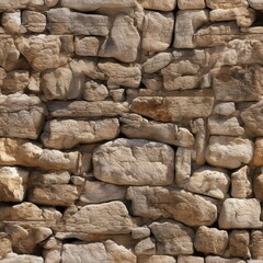 Seamless Egyptian Stone Wall Texture - Background for Design Generative AI