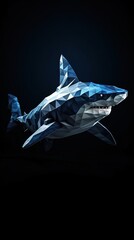 Origami Shark - Geometric Art Generative AI