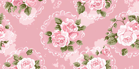 Shabby Chic pink rose flower background