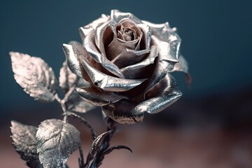 Silver Rose Artwork - Cinematic Shot Generative AI