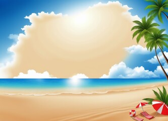 Fototapeta na wymiar Simple beach background Illustration