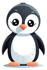 Obraz premium Cute Baby Penguin Illustration for Design Generative AI