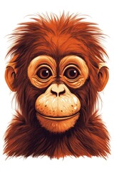 Orangutan Illustration - Cute and Sweet Generative AI