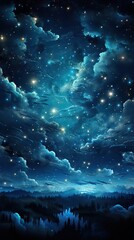Night Sky - A captivating display of twinkling stars in the vast expanse Generative AI