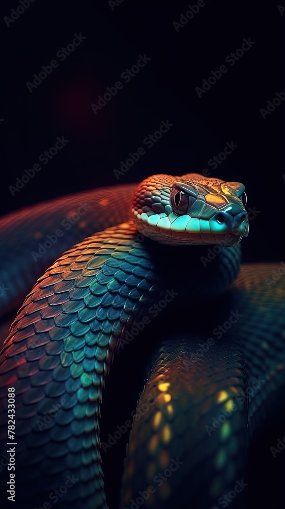 Poster abstract snake art generative ai