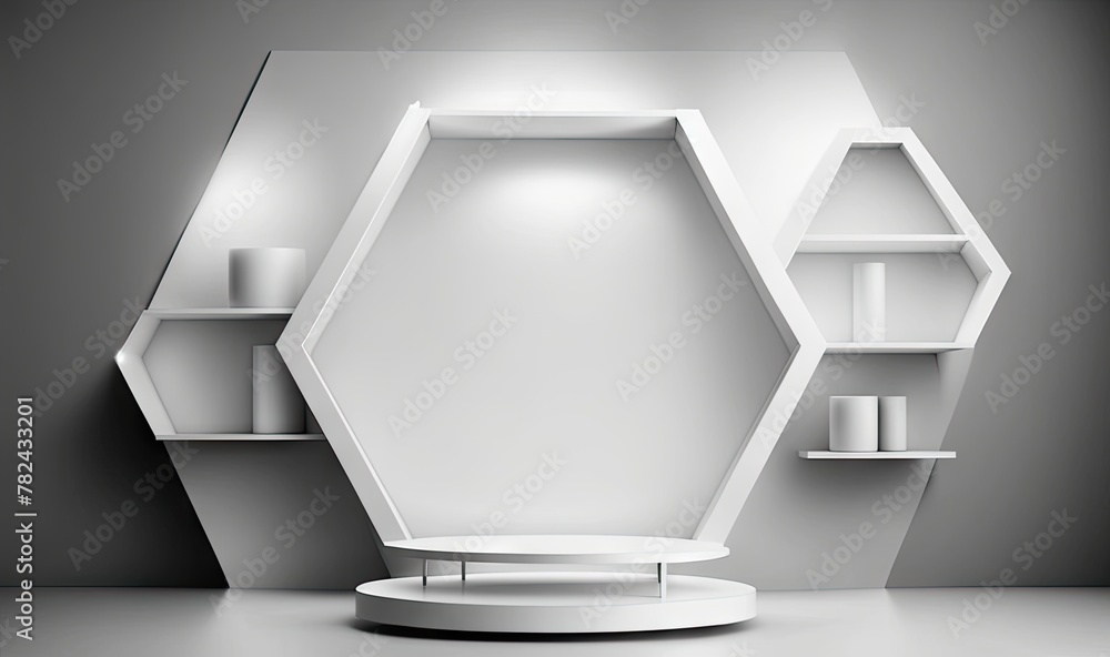 Aufkleber abstract stage design for futuristic events generative ai