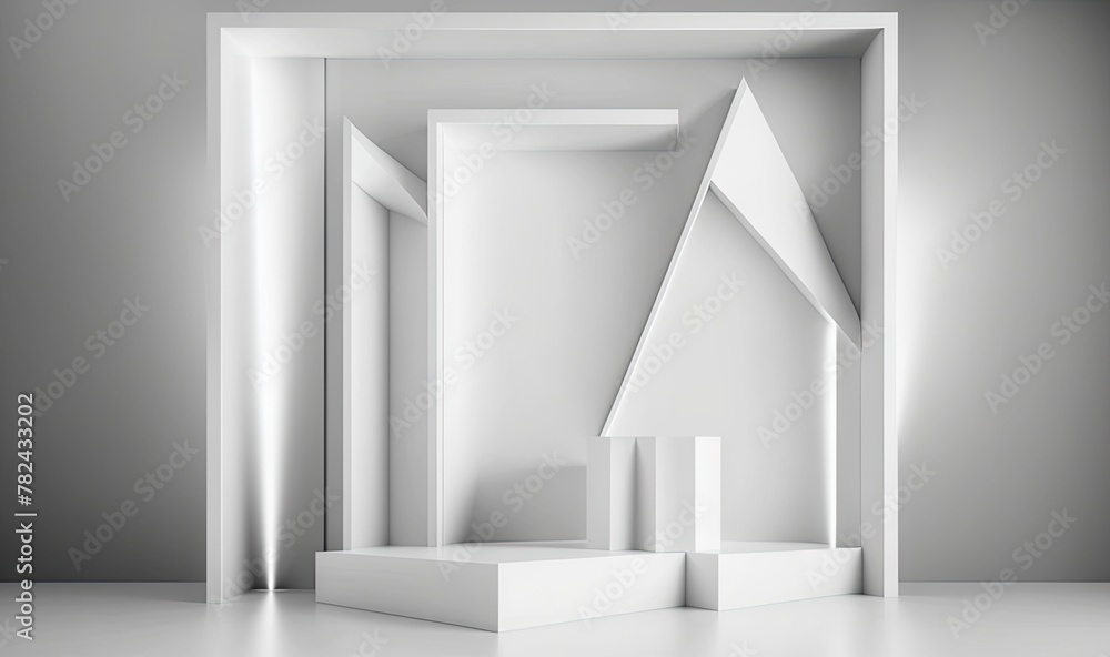 Poster abstract stage design for futuristic events generative ai