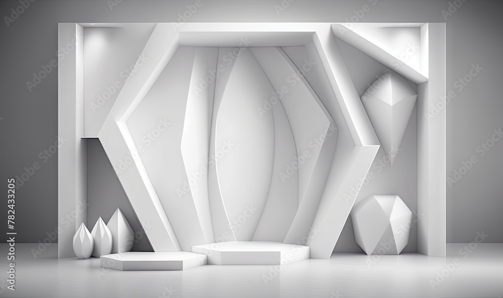 Poster abstract stage design for futuristic events generative ai