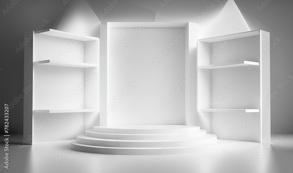 Poster abstract stage design for futuristic events generative ai