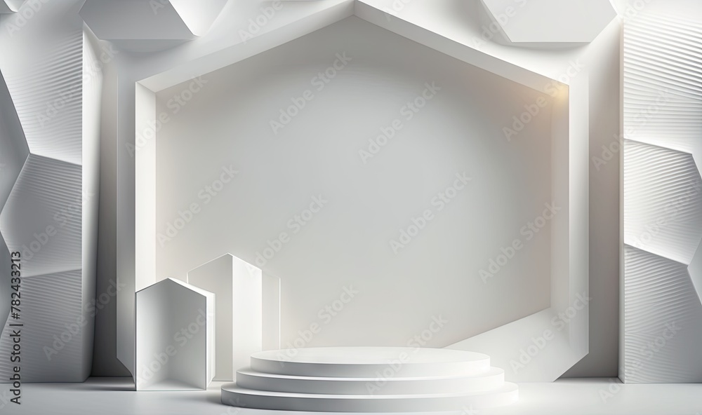 Aufkleber abstract stage design for futuristic events generative ai