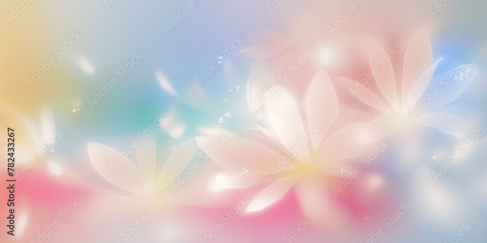 Poster soft pastel color background with petals - art scale generative ai