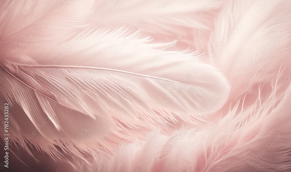 Aufkleber soft pink feathers texture background - swan feather as soft ethereal dreamy background generative a