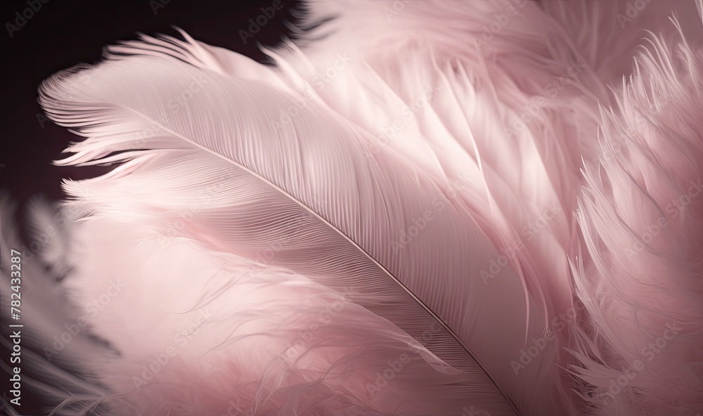 Aufkleber soft pink feathers texture background - swan feather as soft ethereal dreamy background generative a