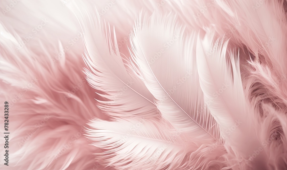Aufkleber soft pink feathers texture background - swan feather as soft ethereal dreamy background generative a