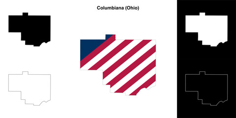 Columbiana County (Ohio) outline map set