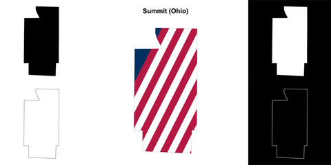Summit County (Ohio) outline map set