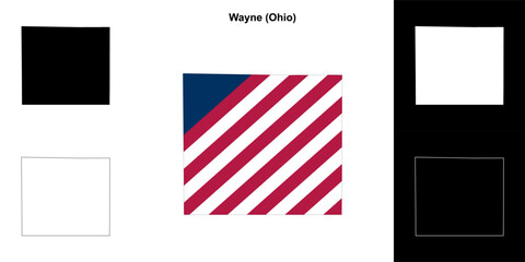 Wayne County (Ohio) outline map set