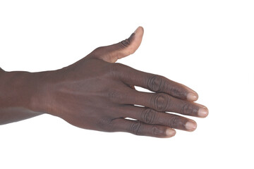 a waving hand on white background