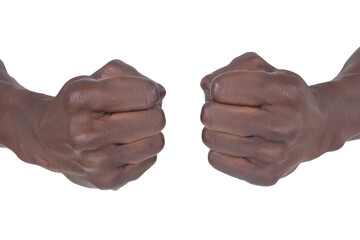 two fists on white background - 782435441