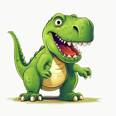 Fototapeta premium Terrifying T-Rex Digital Illustration with Angry Expression Generative AI