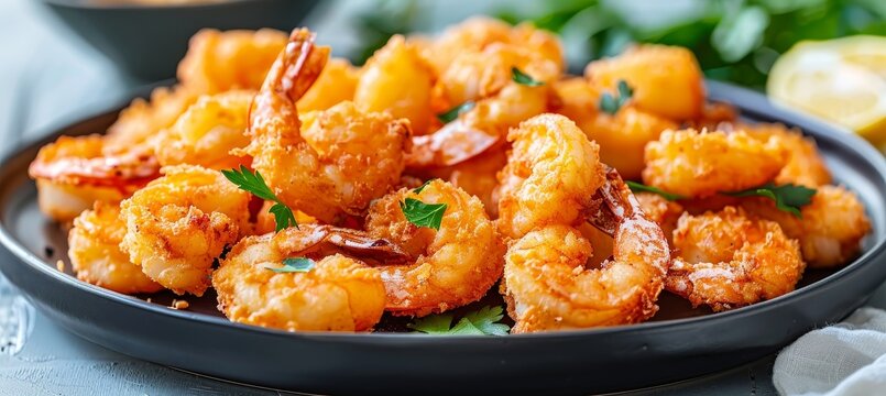 Crispy deep fried shrimp tempura  succulent shrimp coated in oil for a juicy delight