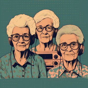 Indie Old Ladies Band's Upcoming Album Cover Generative AI