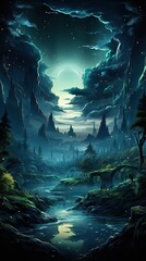 Celestial Spectacle: Northern Lights Dazzling the Star-Studded Night Sky Generative AI