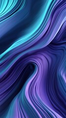 Fluid Abstract Painterly Gestures in Periwinkle and Seafoam Hues Generative AI