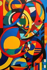 Vibrant Pop Art Abstract Composition Generative AI