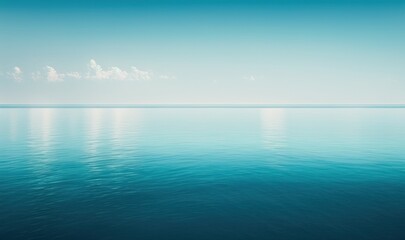 Obraz premium Serene Minimal Seascape with Tranquil Waters and Clear Sky Horizon Generative AI