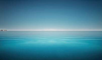 Serene Minimalist Seascape with Smooth Blue Waters Generative AI