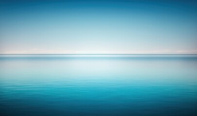 Fototapeta na wymiar Tranquil Minimalist Seascape with Smooth Blue Waters Generative AI