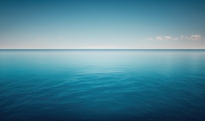 Obraz premium Tranquil Minimalist Seascape with Smooth Blue Waters Generative AI