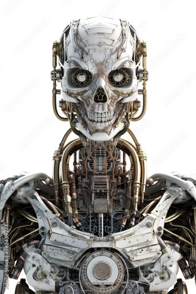 Poster futuristic ai humanoid: hyperrealistic render with modern lighting generative ai