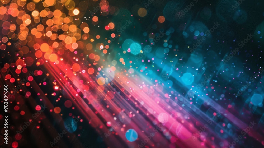 Poster retro color light leaks with bokeh effect