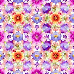 Seamless Watercolor Floral Pattern Generative AI
