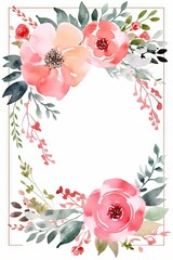 Watercolor Mother's Day Greeting Card with White Background Generative AI