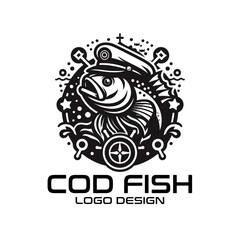 Cod Fish Vector Logo Design