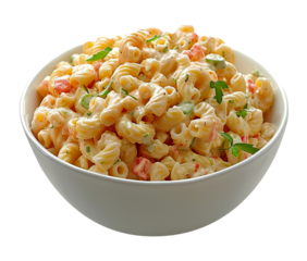 Classic macaroni salad on transparent background