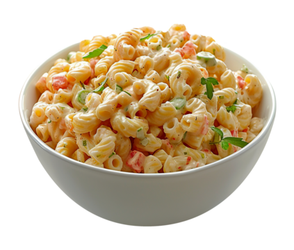 Classic macaroni salad on transparent background