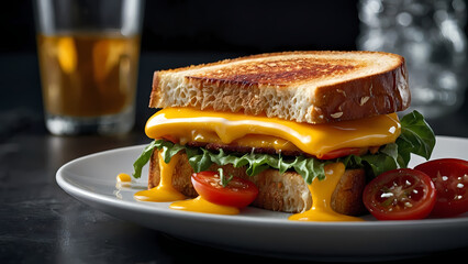 Elevated Comfort: Deconstructed Grilled Cheese (Michelin-Inspired 8K Photo)