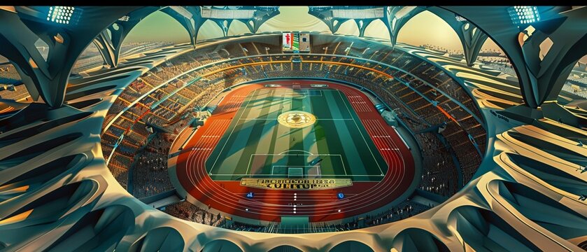 Stadiums morph into phantasmagoric sports arenas, adapting their shape and form to host different sports, creating optimal environments for each unique game.
