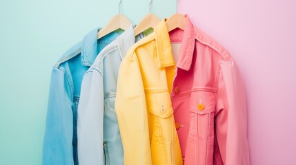 Trendy jean shirts for spring, showcasing charming pastel colors adding a fresh and fashionable touch to your seasonal wardrobe ensemble.
