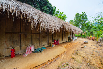 Original village thatched house in Chubao Village, Wuzhishan City, Hainan, China