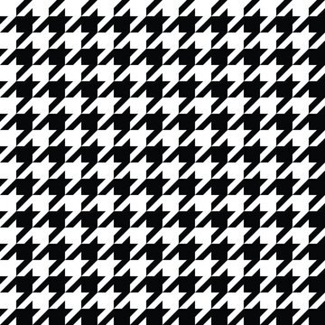 Houndstooth classic pattern for fabric, wallpaper and tablecloths. Retro geometry black and white background.