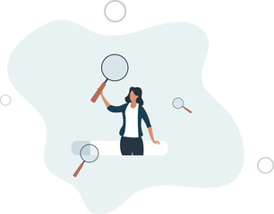finding information, new job or explore websites.flat vector illustration.