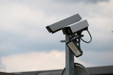 Security cameras monitoring the surrounding area.