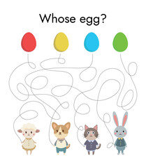 Obraz na płótnie Canvas Easter matching activity for children