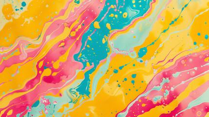psychedelic mustard yellow, aqua, hot pink