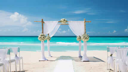 wedding on white beach